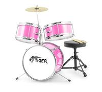 Tiger JDS7-PK - Batería infantil de 3 piezas, color rosa