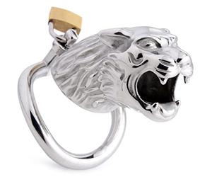 Tiger King Locking Chastity Cage - Silver