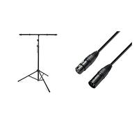 Tiger LIS7-BK - Trípode para focos & Adam Hall Cables K3DMF0600 - Cable DMX de interfaz digital XLR (macho/hembra, 6 m)