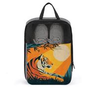 Tiger Lounging in The Sun - Bolsa de zapatos para viajes, uso diario, bolsa de almacenamiento antipolvo para zapatos de golf