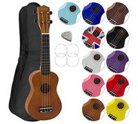 Tiger Mad About SU8-NT SU8 Ukelele soprano en color natural, con estuche, púa y cuerdas de repuesto, óptimo para escuelas y principiantes