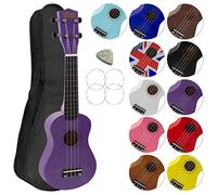 Tiger Mad About SU8 Ukelele soprano en morado, con estuche, púa y cuerdas de repuesto GRATIS, óptima para escuelas y principiantes