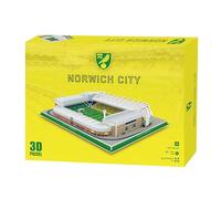 Tiger Merchandising - Rompecabezas 3D del estadio Carrow Road, 122 piezas, hogar de Norwich City, regalos de fútbol americano de la Premier League FC, para mayores de 7 años