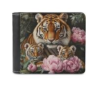 Tiger Mom - Cartera plegable de piel sintética con bolsillo para mujeres y hombres, Estilo:, Talla única