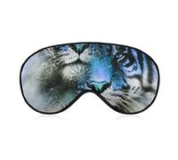 Tiger on Abstract Color Sleep Eye Mask para hombres, mujeres, adolescentes, niños, noche sueño sombra de ojos cubierta y ojos vendados, bloqueo de la luz, comodidad suave para viajes y yoga siesta