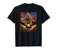 Tiger on Bald Eagle - Gafas de Bandera Estadounidense de EE. UU Camiseta