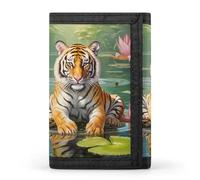 Tiger on The Lotus - Cartera triple con ranuras para tarjetas, cartera para hombres y mujeres