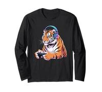 Tiger Print Controlador De Videojuegos Azul Tigre Disfraz Adulto Manga Larga