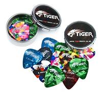 Tiger Púa de Guitarra 2 Latas de Almacenamiento, 24 Tamaño Mediano Púas para Guitarra