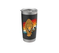 Tiger Retro Sunset Wild Nature Adventure Animal Art Vaso térmico de acero inoxidable de doble pared