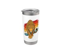 Tiger Retro Sunset Wild Nature Adventure Animal Art Vaso térmico de acero inoxidable de doble pared