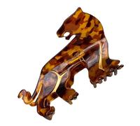 Tiger Shape Design Hair Claw Clips, Sturdy Hair Clips, Decorative Claw Hair Clip, Acrylic Animal Hairs Clamp 9.5x5cm for present, Women Hairs, Home, Indoor, Travel, Brown, Leopard, Beige Color