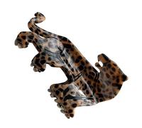 Tiger Shape Design Hair Claw Clips, Sturdy Hair Clips, Decorative Claw Hair Clip, Acrylic Animal Hairs Clamp 9,5 x 5 cm for Present, Women Hairs, Home, Interior, Travel, Brown, Leopard, Beige Color
