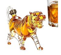 Tiger Shaped 500ml Glass Liquor Decanter Novelty Bottle Spirit Pourer