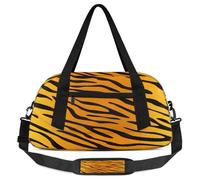 Tiger Skin - Bolsas de lona para niños y niñas, ligeras, de piel de animal, para deportes, gimnasio, para niños, pequeñas bolsas de viaje para fin de semana, bolsa de baile, Tiger Skin, 18.5L x 7.8W x