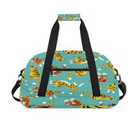 Tiger Sports - Bolsa de lona para mujeres y hombres, diseño de tigre divertido de 24 litros, bolsa de fin de semana, bolsa de viaje, gimnasio, para niños y niñas, color, 24 L, Organizador de bolsas