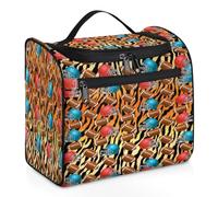 Tiger Sports - Bolsa de maquillaje de viaje para mujeres, hombres, niños, niñas, niños, cebra, tigre, 11.2 L, bolsa de aseo para cosméticos, bolsa de aseo colgante, bolsa de baño, organizador de