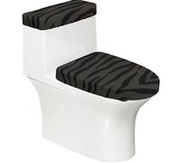 Tiger Stripe - Juego de 2 fundas elásticas para tapa de inodoro para decoración de baño, funda elástica suave para asiento de inodoro en forma de U, ovalada