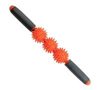 Tiger Tail Rodillo de masaje muscular de punto de presión, rodillo de pinchos, rodillo de 17 pulgadas con tres bolas de pinchos de 2.25 pulgadas (rodillo de acupresión)