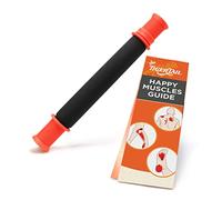 Tiger Tail Rodillo portátil con barra de masaje de 11 pulgadas, de mano, rodillo de espuma de tejido profundo para piernas, The Roadster 11, fabricado en EE. UU., Naranja negro