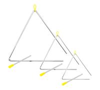 TIGER TRI-SET - Juego de instrumentos triangulares de 6/8/12 pulgadas, triángulos de acero resistente con golpeadores de metal, ideal para la escuela, banda o uso doméstico, 3 triángulos