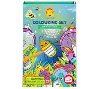 Tiger Tribe: Juego de colorear, insectos de patio trasero, todo en 1, calcomanías y marcadores, lindos bichos de jardín, caja de almacenamiento sellada magnética para viajes, niños a partir de 5 años