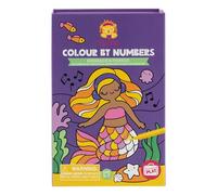Tiger Tribe Sirenas y amigos colorear por números, para niños, juguetes de sirena, libro para colorear para niños pequeños