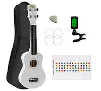 Tiger Ukelele Soprano para Principiantes, Gratis Bolsa de Ukelele y Sintonizador, Color Blanco