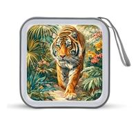 Tiger Walking The Jungle - Estuche portátil para CD y DVD