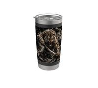 Tiger Warrior Ink Shadow Fantasy Vaso térmico de acero inoxidable de doble pared