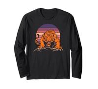 Tiger Wildlife Print Roaring Manga Larga