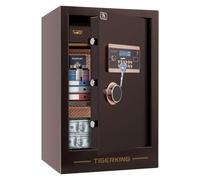 TIGERKING Caja fuerte grande antirrobo, seguridad digital de 3.47 Cuft Caja fuerte para el hogar con cerradura de llave, doble caja de seguridad y contraseñas para oficina en casa, latón antiguo