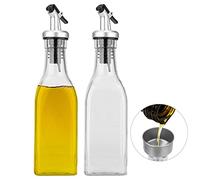 Tigerkinwit Dispensador De Aceite,200ml*2 PCS Aceitera Antigoteo Cristal Jarras de Vinagrera para Cocinar Ensalada Barbacoas Pasta