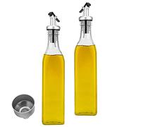 Tigerkinwit Dispensador De Aceite,300ml*2 PCS Aceitera Antigoteo Cristal Jarras de Vinagrera para Cocinar Ensalada Barbacoas Pasta