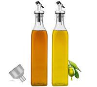 Tigerkinwit Dispensador De Aceite,500ml*2 PCS Aceitera Antigoteo Cristal Jarras de Vinagrera para Cocinar Ensalada Barbacoas Pasta
