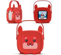 tigermedia Tigerbox Mini Henny - Kit de iniciación para niños con limitación de Volumen, estéreo, Rueda de Ajuste, Conector Jack, Funda de Transporte, Color Rojo, Incluye 4 semanas de Acceso