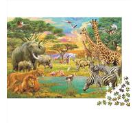 Tigers and Lions Puzzles Imposible,desafío para Adultos Entretenimiento Creativo 1000 Piezas Obra De Arte De Juego De para Adultos Y Niños A Partir De 12 Años 300pcs (40x28cm)