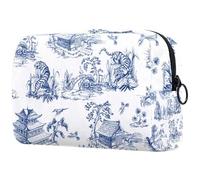 Tigers and Village - Neceser para mujer, neceser de viaje, bolsa organizadora de maquillaje grande con cremallera, multicolor, 18.5x7.5x13cm/7.3x3x5.1in, Neceser