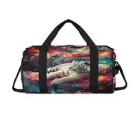 Tigers Galaxy - Bolsa deportiva con compartimento para zapatos, bolsa de fin de semana, viajes, gimnasio, organizador de equipaje para mujeres, hombres, niños y niñas