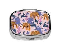 Tigers in The Jungle, pastillero con 2 compartimentos, organizador portátil