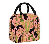 Tigers in The Tropical Leaves Jungle Bolsa de almuerzo para mujer, bolsa térmica de apertura ancha, impermeable, a prueba de fugas, organizador de almuerzo térmico