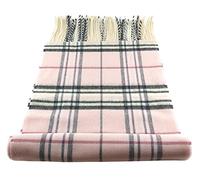 TigerTie - Bufanda de diseño fino a cuadros con estampado - Tejido Cashmink - Fabricado en Alemania, Rosa Antracita Gris Rojo, Schalgröße: ca. Länge 180 cm x 30 cm