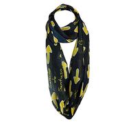TigerTie Bufanda de gasa, diseño de camino de Jakobsweg y sus símbolos estampados, tamaño 160 x 50 cm, amarillo, negro y blanco., Talla única