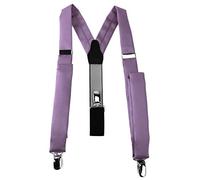TigerTie Tirantes estrechos unisex en forma de Y con 3 clips extrafuertes, monocromáticos Color lila oscuro. Talla única
