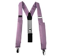 TigerTie Tirantes para pantalones forma de Y con 3 clips extra fuertes, monocolor Color lila. Talla única