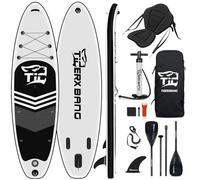 TIGERXBANG Black Tiger Collection Tabla de Paddle Surf Inflable Stand Up Paddle Board SUP con Asiento de Kayak Remo de Doble Pala |320x82x15cm| para Adultos/Niños| Kit Completo de Paddle Surf ISUP