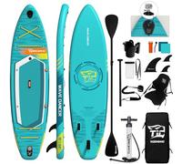 TIGERXBANG Tabla De Remo Inflable De 335x86x15CM con Accesorios, Tablas De Remo Versátiles De Primera Calidad para Adultos/Jóvenes, Colección Wave Rider, Color Azul Cielo