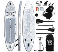 TIGERXBANG Tabla de Remo Inflable De 353x89x15cm con Accesorios completos, Tablas De Remo Grandes De para Adultos/Jóvenes, Colección Polar Frost