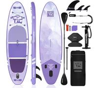 TIGERXBANG Tabla Paddle Surf Hinchable 320x82x15cm, Sup UV Púrpura con Gradiente, Asiento, Pala Ajustable y Accesorios Completos, Diseño Estable Todo Terreno