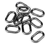Tighall Llavero ovalado de metal con resorte de mosquetón, clip de resorte para llave, bolso, bolso, Negro (Gun Black)